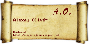 Alexay Olivér névjegykártya